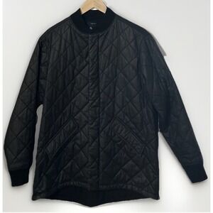 Madewell Black Quilted Bomber Jacket